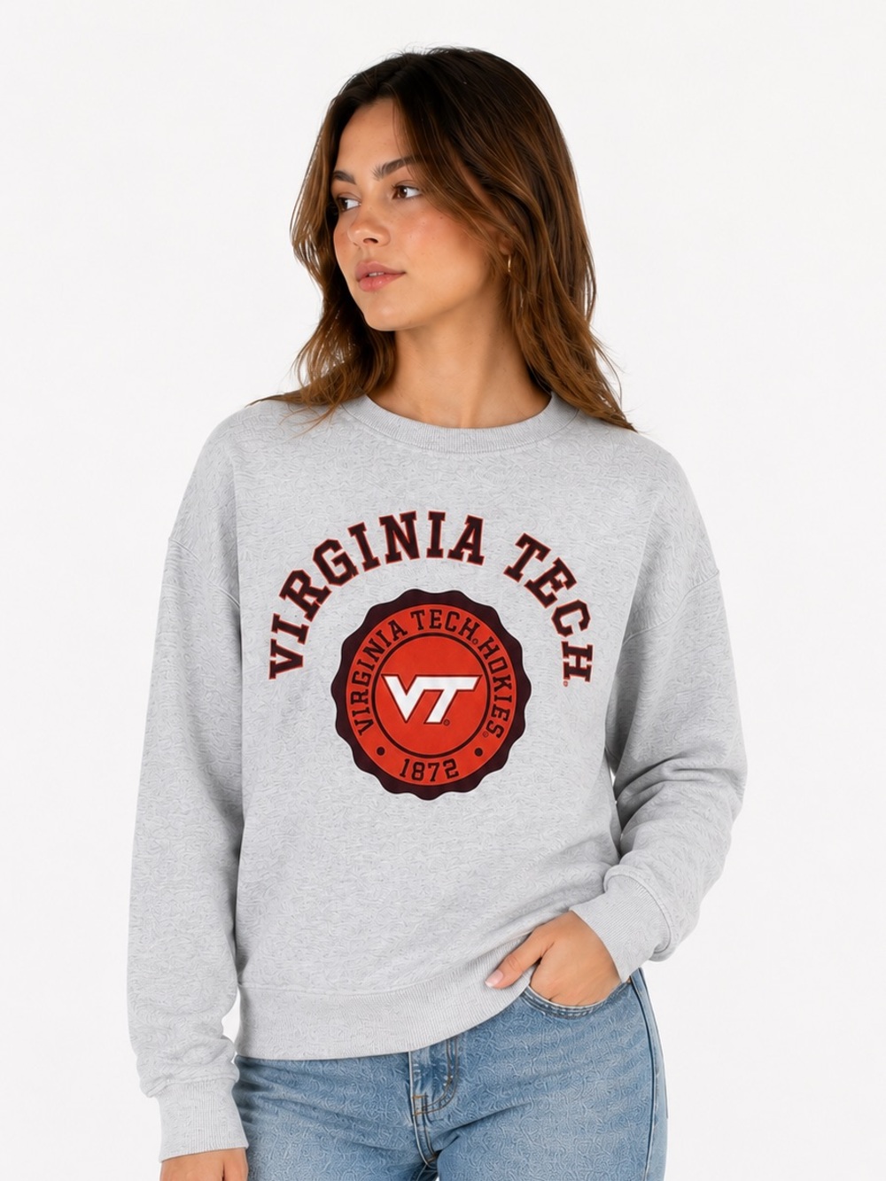 Top of the World Light‎ Gray Crewneck Sweatshirt with Logo Tag